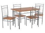 ΣΕΤ ΤΡΑΠΕΖΑΡΙΑΣ 5ΤΜΧ PEARY HM9416.12 ΜΕΤΑΛΛΟ ΑΣΗΜΙ-MDF ΣΟΝΑΜΑ 110x60x74Yεκ.