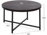 ΤΡΑΠΕΖΙ ΣΑΛΟΝΙΟΥ HM9420.03 BLACK MARBLE ΜΕΛΑΜΙΝΗ-ΜΑΥΡΗ ΜΕΤΑΛΛΙΚΗ ΒΑΣΗ Φ80x48,5Yεκ.