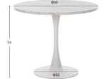 ΤΡΑΠΕΖΙ ΤΡΑΠΕΖΑΡΙΑΣ ROLLO HM9421.01 ΣΤΡΟΓΓΥΛΟ WHITE MARBLE Φ90x74Y εκ.