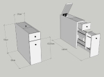 ΝΤΟΥΛΑΠΙ ΜΠΑΝΙΟΥ ΜΕΛΑΜΙΝΗ ΛΕΥΚΗ 19x60x55Υεκ.HM9424.02