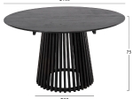 ΤΡΑΠΕΖΙ ΤΡΑΠΕΖΑΡΙΑΣ FRANTZ HM9457.12 ΜΑΣΙΦ MINDI ΞΥΛΟ ΣΕ ΜΑΥΡΟ Φ150x75Υεκ