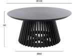 ΤΡΑΠΕΖΙ ΣΑΛΟΝΙΟΥ ΣΤΡΟΓΓΥΛΟ FRANTZ HM9523.02 ΜΑΣΙΦ MINDI ΞΥΛΟ-ΜΑΥΡΟ Φ100X40Υεκ.