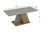 ΤΡΑΠΕΖΙ ΣΑΛΟΝΙΟΥ DILE HM9528.02 ΜΕΛΑΜΙΝΗ ΣΕ STONE TEXTURE ΓΚΡΙ-ΦΥΣΙΚΟ 110x55x47Υεκ.