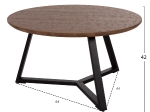 ΤΡΑΠΕΖΙ ΣΑΛΟΝΙΟΥ ΣΤΡΟΓΓΥΛΟ ROCKET HM9586.04 MDF WALNUT-ΜΑΥΡΗ ΣΑΓΡΕ ΒΑΣΗ Φ80x42Υεκ.