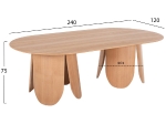 ΤΡΑΠΕΖΙ ΟΒΑΛ DENTY HM9611.01 MDF ΜΕ ΚΑΠΛΑΜΑ ΔΡΥΟΣ-ΦΥΣΙΚΟ ΟΑΚ 240x120x75Υεκ.