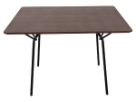 ΤΡΑΠΕΖΙ ΤΡΑΠΕΖΑΡΙΑΣ TRENK HM9614.02 MDF ΜΕ ΚΑΠΛΑΜΑ ΔΡΥΟΣ ΚΑΡΥΔΙ-ΜΑΥΡΟ ΜΕΤΑΛΛΟ 120x120x75Υεκ.