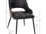 ΚΑΡΕΚΛΑ DELF HM9617.03 PU ΜΑΥΡΟ-ΜΑΥΡΑ ΜΕΤΑΛ. ΠΟΔΙΑ-ΞΥΛΙΝΗ ΠΛΑΤΗ ΚΑΡΥΔΙ 48x55x76Υεκ.