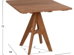 ΤΡΑΠΕΖΙ HM9622 LEO ΤΕΤΡΑΓΩΝΟ ΞΥΛΟ ΤΕΑΚ 80x80x75Y εκ.