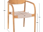 ΠΟΛΥΘΡΟΝΑ OSLO HM9636.07 ΞΥΛΟ TEAK ΦΥΣΙΚΟ & ΜΠΕΖ ΣΧΟΙΝΙ 55x54x80Yεκ.