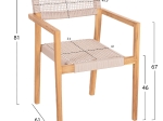 ΠΟΛΥΘΡΟΝΑ CHARLOTTE HM9637.07 ΞΥΛΟ TEAK ΦΥΣΙΚΟ & ΜΠΕΖ ΣΧΟΙΝΙ 58x61x81Yεκ.