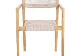 ΠΟΛΥΘΡΟΝΑ CHARLOTTE HM9637.07 ΞΥΛΟ TEAK ΦΥΣΙΚΟ & ΜΠΕΖ ΣΧΟΙΝΙ 58x61x81Yεκ.
