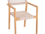 ΠΟΛΥΘΡΟΝΑ CHARLOTTE HM9637.07 ΞΥΛΟ TEAK ΦΥΣΙΚΟ & ΜΠΕΖ ΣΧΟΙΝΙ 58x61x81Yεκ.