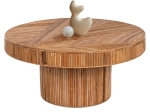 ΤΡΑΠΕΖΙ ΣΑΛΟΝΙΟΥ GATSBY ΣΤΡΟΓΓΥΛΟ HM9651 RATTAN ΧΡΩΜΑ ΦΥΣΙΚΟ Φ100x50Y εκ.