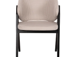 ΚΑΡΕΚΛΑ HANA HM9746.01 RUBBERWOOD ΣΕ ΜΑΥΡΟ ΧΡΩΜΑ-ΜΠΕΖ ΥΦΑΣΜΑ 55x60x84Yεκ.