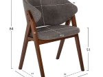 ΚΑΡΕΚΛΑ HANA HM9746.02 RUBBERWOOD ΣΕ ΚΑΡΥΔΙ ΧΡΩΜΑ-ΓΚΡΙ ΥΦΑΣΜΑ 55x60x84Yεκ.