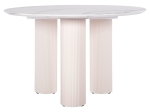 ΤΡΑΠΕΖΙ ΣΤΡΟΓΓΥΛΟ DORIK HM9768.01 MDF ΛΕΥΚΟ ΜΑΡΜΑΡΟ-MDF ΠΟΔΙΑ Φ120x77Υεκ.