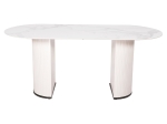 ΤΡΑΠΕΖΙ ΤΡΑΠΕΖΑΡΙΑΣ CORBY HM9771.01 12mmΚΕΡΑΜΙΚΟ ΛΕΥΚΟ ΜΑΡΜΑΡΟ-MDF ΛΕΥΚΟ 180x90x76Υ εκ.