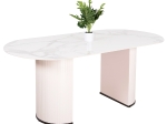 ΤΡΑΠΕΖΙ ΤΡΑΠΕΖΑΡΙΑΣ CORBY HM9771.01 12mmΚΕΡΑΜΙΚΟ ΛΕΥΚΟ ΜΑΡΜΑΡΟ-MDF ΛΕΥΚΟ 180x90x76Υ εκ.