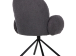 ΠΟΛΥΘΡΟΝΑ ΠΕΡΙΣΤΡΕΦ. WINON HM9778.01 ΓΚΡΙ TEDDY ΥΦΑΣΜΑ-ΜΑΥΡΟ ΜΕΤΑΛΛΟ 65x67x92Υ εκ.