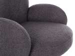 ΠΟΛΥΘΡΟΝΑ ΠΕΡΙΣΤΡΕΦ. WINON HM9778.01 ΓΚΡΙ TEDDY ΥΦΑΣΜΑ-ΜΑΥΡΟ ΜΕΤΑΛΛΟ 65x67x92Υ εκ.