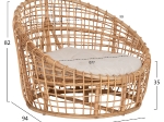 ΠΟΛΥΘΡΟΝΑ ENTO HM9814 RATTAN ΣΕ ΦΥΣΙΚΟ-ΛΕΥΚΟ ΜΑΞΙΛΑΡΙ 103x92x81Yεκ.