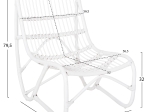 ΠΟΛΥΘΡΟΝΑ GRINN HM9815.03 ΡΑΒΔΟΙ RATTAN ΣΕ ΛΕΥΚΟ 56,5x73,5x79,5Υ εκ.