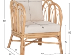 ΠΟΛΥΘΡΟΝΑ ESTOR HM9817 RATTAN ΣΕ ΦΥΣΙΚΟ-ΛΕΥΚΟ ΜΑΞΙΛΑΡΙ 78x75x92Υ εκ.