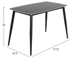 ΤΡΑΠΕΖΙ RAVEN HM9854.02 ΚΕΡΑΜΙΚΟ TOP ΜΑΥΡΟ ΜΑΡΜΑΡΟ-ΜΑΥΡΟ ΜΕΤΑΛΛΟ 117,5x67,5x76Υεκ.