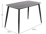 ΤΡΑΠΕΖΙ RAVEN HM9854.03 ΚΕΡΑΜΙΚΟ TOP ΓΚΡΙ ΜΑΡΜΑΡΟ-ΜΑΥΡΟ ΜΕΤΑΛΛΟ 117,5x67,5x76Υεκ.