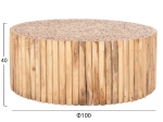 ΤΡΑΠΕΖΙ ΣΑΛΟΝΙΟΥ ΣΤΡΟΓΓΥΛΟ COOTER HM9862 ΚΛΑΔΙΑ TEAK-ΦΥΣΙΚΟ Φ100x40Υεκ.