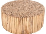 ΤΡΑΠΕΖΙ ΣΑΛΟΝΙΟΥ ΣΤΡΟΓΓΥΛΟ COOTER HM9862 ΚΛΑΔΙΑ TEAK-ΦΥΣΙΚΟ Φ100x40Υεκ.