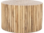 ΤΡΑΠΕΖΙ ΣΑΛΟΝΙΟΥ ΣΤΡΟΓΓΥΛΟ COOTER HM9863 ΚΛΑΔΙΑ TEAK-ΦΥΣΙΚΟ Φ80x50Υεκ.