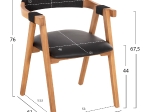 ΠΟΛΥΘΡΟΝΑ RIMINI HM9867.02 ΞΥΛΟ TEAK ΦΥΣΙΚΟ-ΜΑΥΡΟ ΣΧΟΙΝΙ & PU ΚΑΘΙΣΜΑ 60x61x76Υεκ.
