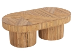 ΤΡΑΠΕΖΙ ΣΑΛΟΝΙΟΥ GATSBY ΟΒΑΛ TOP HM9870 RATTAN ΧΡΩΜΑ ΦΥΣΙΚΟ 110x59x39Υεκ.