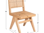 ΚΑΡΕΚΛΑ FREDRIK HM9873 ΞΥΛΟ ΦΡΑΞΙΝΟΥ ΚΑΙ RATTAN ΣΕ ΦΥΣΙΚΟ ΧΡΩΜΑ 45x55,5x83Yεκ.