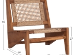 ΚΑΡΕΚΛΑ LOUNGE LUKILLA HM9913 ΞΥΛΟ TEAK ΣΕ ΦΥΣΙΚΟ--ΣΥΝΘ.ΣΧΟΙΝΙ ΜΠΕΖ 55,5x74x65Υεκ.