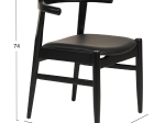 ΠΟΛΥΘΡΟΝΑ ΤΡΑΠΕΖΑΡΙΑΣ CERSEI HM9946.02 RUBBERWOOD & PU ΣΕ ΜΑΥΡΟ 57x54x74Υεκ