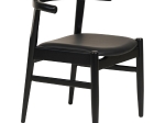 ΠΟΛΥΘΡΟΝΑ ΤΡΑΠΕΖΑΡΙΑΣ CERSEI HM9946.02 RUBBERWOOD & PU ΣΕ ΜΑΥΡΟ 57x54x74Υεκ