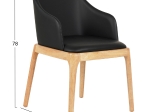 ΠΟΛΥΘΡΟΝΑ ΤΡΑΠΕΖΑΡΙΑΣ FURLAN HM9949.01 RUBBERWOOD ΣΕ ΟΑΚ-ΜΑΥΡΟ PU 54,5x58x78Υεκ.