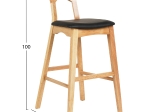 ΣΚΑΜΠΟ ΜΠΑΡ USOPP HM9951.01 RUBBERWOOD ΣΕ ΟΑΚ-ΜΑΥΡΟ PU 43x41x100Υεκ.