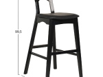 ΣΚΑΜΠΟ ΜΠΑΡ USOPP HM9951.02 RUBBERWOOD & PU ΣΕ ΜΑΥΡΟ 49x53x99,5Υεκ.