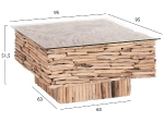 ΤΡΑΠΕΖΙ ΣΑΛΟΝΙΟΥ ΤΕΤΡΑΓΩΝΟ SPARROW HM9960 DRIFTWOOD--ΓΥΑΛΙ 95x95x51,5Υεκ.