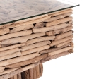 ΤΡΑΠΕΖΙ ΣΑΛΟΝΙΟΥ ΤΕΤΡΑΓΩΝΟ SPARROW HM9960 DRIFTWOOD--ΓΥΑΛΙ 95x95x51,5Υεκ.