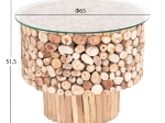 ΤΡΑΠΕΖΙ ΣΑΛΟΝΙΟΥ ΣΤΡΟΓΓΥΛΟ SPARROW HM9963 DRIFTWOOD--ΓΥΑΛΙ Φ65x51,5Υεκ.