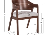 ΚΑΡΕΚΛΑ NERO HM9972 RUBBERWOOD ΣΕ ΚΑΡΥΔΙ-ΓΚΡΙ ΥΦΑΣΜΑ ΚΑΘΙΣΜΑ 56x56x78Yεκ.