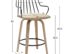 ΣΚΑΜΠΟ ΜΠΑΡ JUDI HM9985.01 WHITE WASH Κ.Π.-ΜΑΥΡΟ ΜΕΤΑΛΛΟ-ΜΠΕΖ ΥΦΑΣΜΑ 48x52x92Υεκ