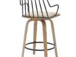 ΣΚΑΜΠΟ ΜΠΑΡ JUDI HM9985.01 WHITE WASH Κ.Π.-ΜΑΥΡΟ ΜΕΤΑΛΛΟ-ΜΠΕΖ ΥΦΑΣΜΑ 48x52x92Υεκ