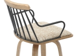 ΣΚΑΜΠΟ ΜΠΑΡ JUDI HM9985.01 WHITE WASH Κ.Π.-ΜΑΥΡΟ ΜΕΤΑΛΛΟ-ΜΠΕΖ ΥΦΑΣΜΑ 48x52x92Υεκ