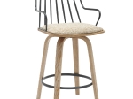 ΣΚΑΜΠΟ ΜΠΑΡ JUDI HM9985.01 WHITE WASH Κ.Π.-ΜΑΥΡΟ ΜΕΤΑΛΛΟ-ΜΠΕΖ ΥΦΑΣΜΑ 48x52x92Υεκ