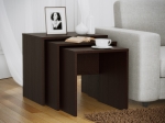 SELENA ΖΙΓΚΟΝ ΣΕΤ 3 ΤΕΜ. ΤΡΑΠΕΖΑΚΙ ΣΑΛΟΝΙΟΥ 52X45X50CM WENGE